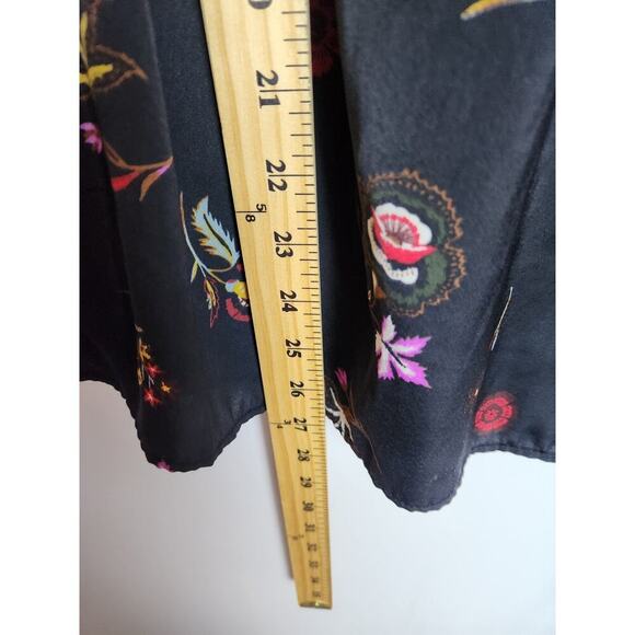 Old Navy women's peasant top XL dark floral boho festival witchy velvet accents - Picture 7 of 7